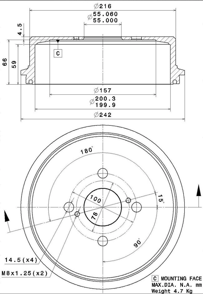Brake Drum (627.0319)