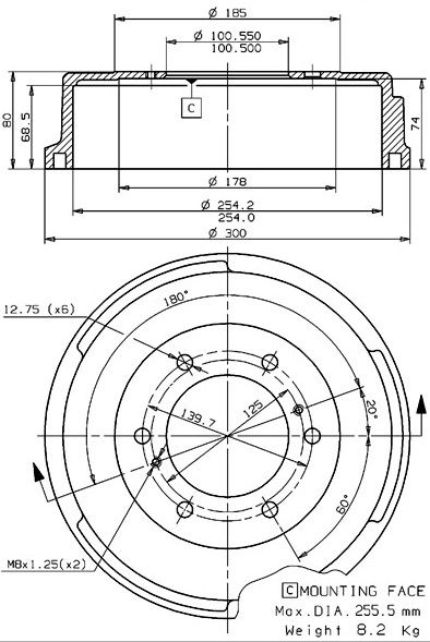 Brake Drum (627.0140)