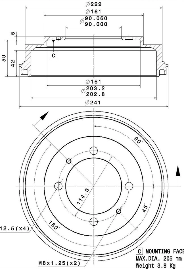 Brake Drum (627.0323)