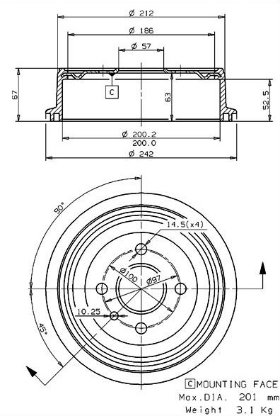 Brake Drum (627.0032)