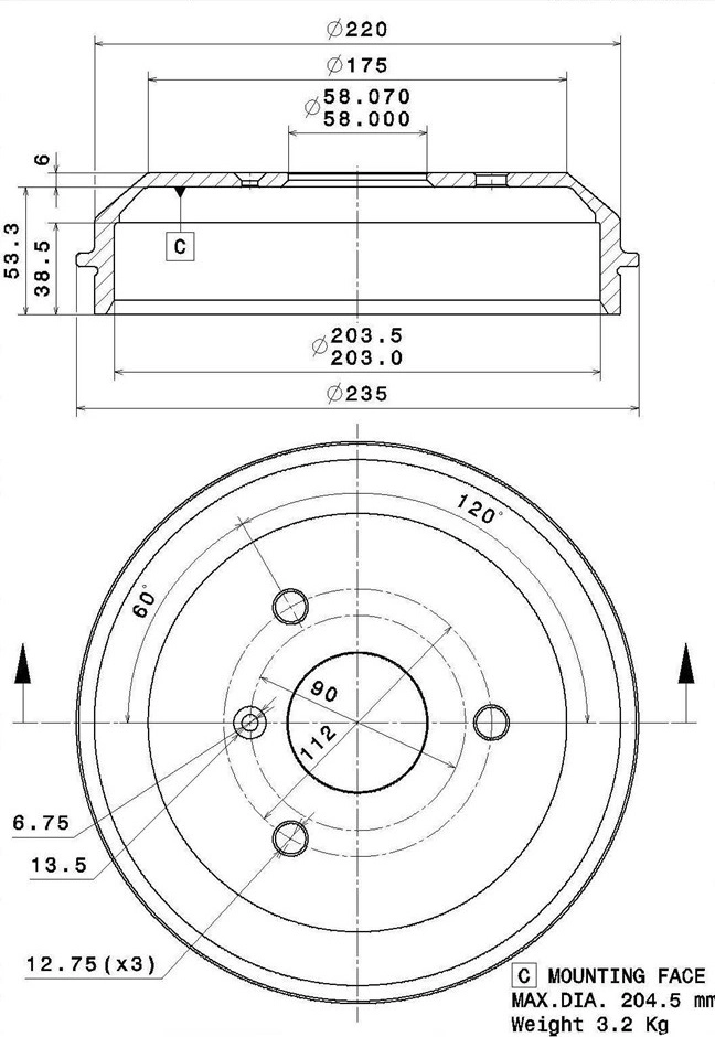 Brake Drum (627.0298)