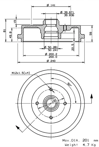 Brake Drum (627.0072)