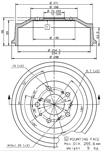 Brake Drum (627.0056)