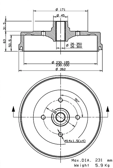 Brake Drum (627.0172)