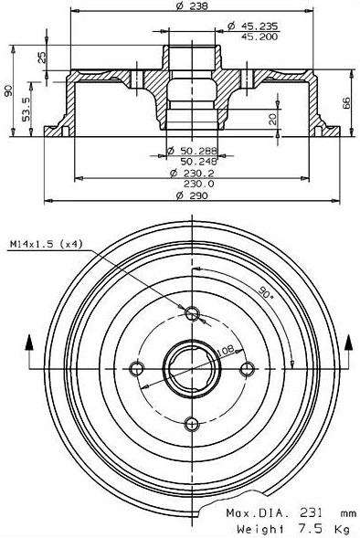Brake Drum (627.0049)