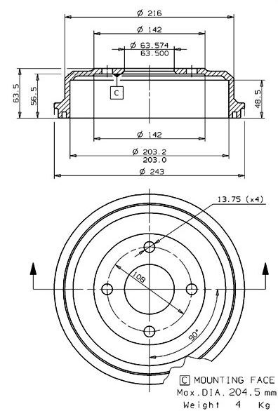 Brake Drum (627.0241)