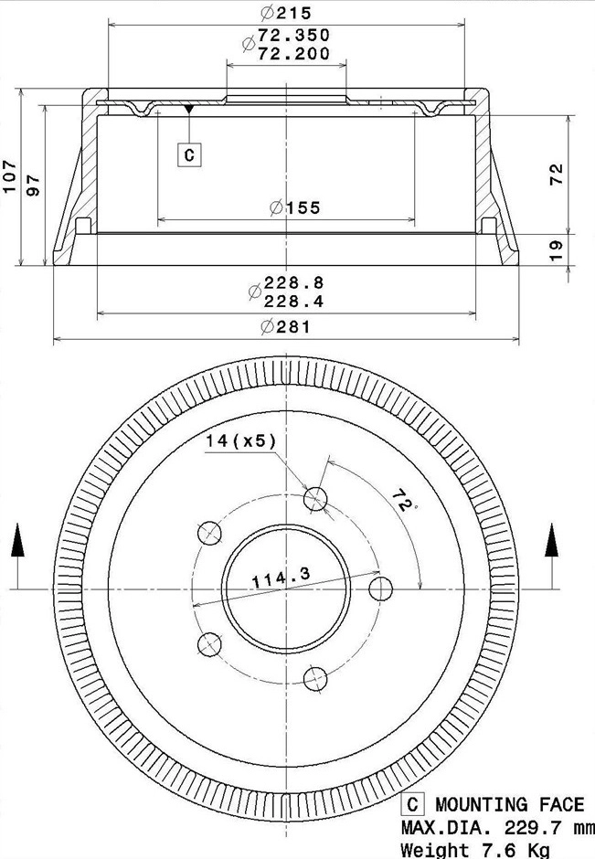 Brake Drum (627.0299)