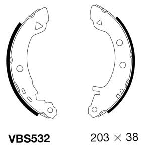 Brake Shoe Set (VBS532)