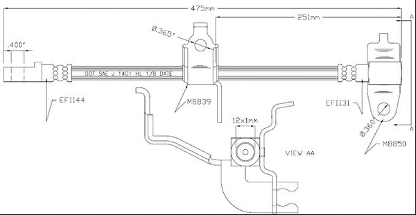 Brake Hose (VBH1221)