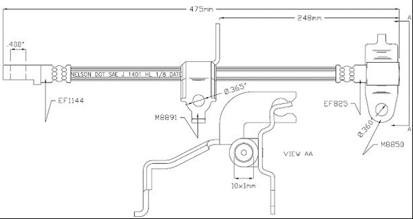 Brake Hose (VBH1222)