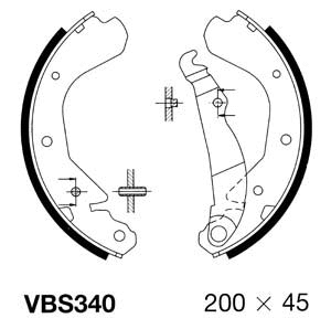 Brake Shoe Set (VBS340)