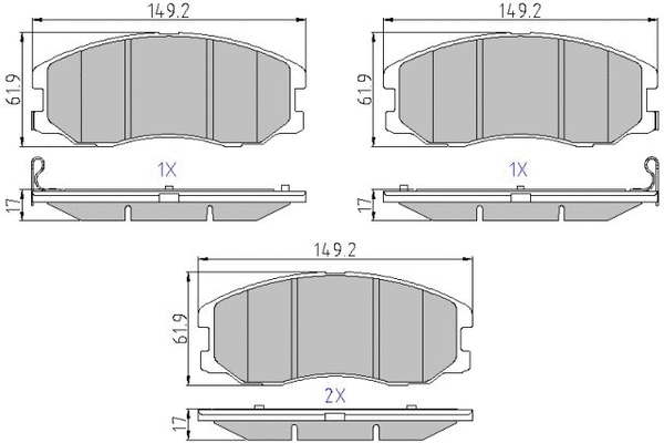 Brake Pad Set, disc brake (LVXL1345)