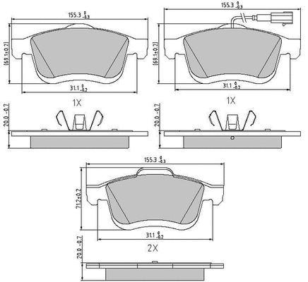 Brake Pad Set, disc brake (LVXL1678)