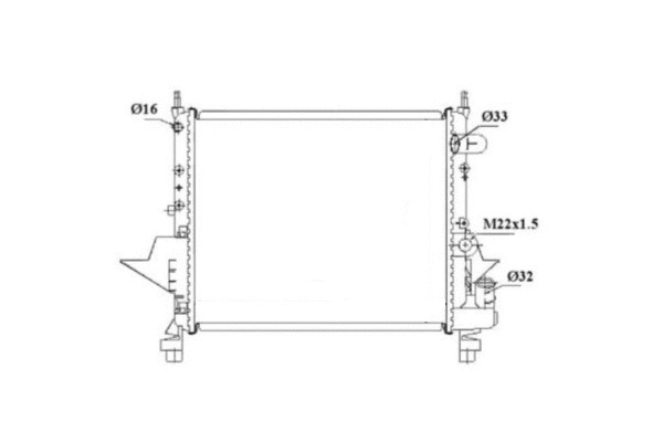 Radiator, engine cooling (34888)