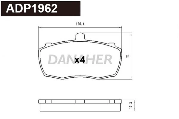 Brake Pad Set, disc brake (ADP1962)