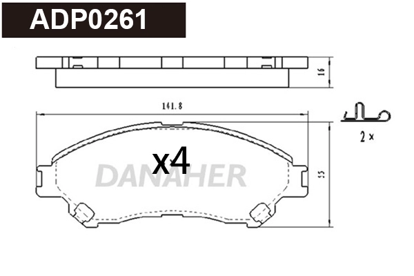 Brake Pad Set, disc brake (ADP0261)