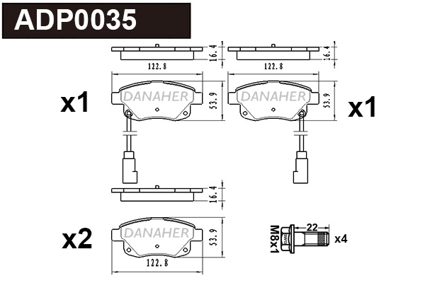 Brake Pad Set, disc brake (ADP0035)