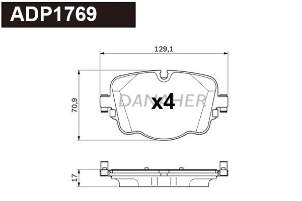 Brake Pad Set, disc brake (ADP1769)
