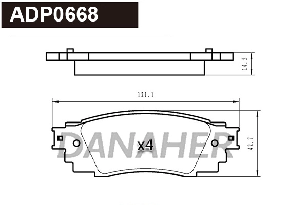 Brake Pad Set, disc brake (ADP0668)