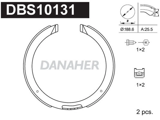 Brake Shoe Set, parking brake (DBS10131)