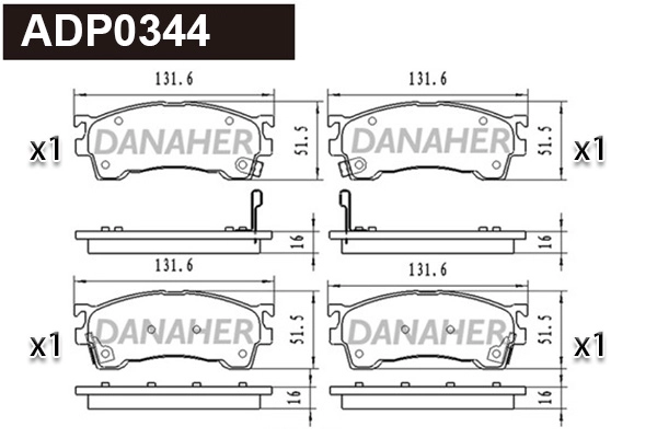 Brake Pad Set, disc brake (ADP0344)