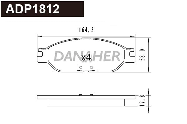 Brake Pad Set, disc brake (ADP1812)
