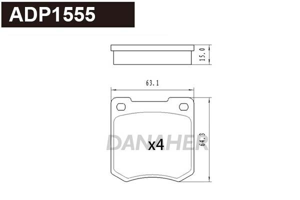 Brake Pad Set, disc brake (ADP1555)