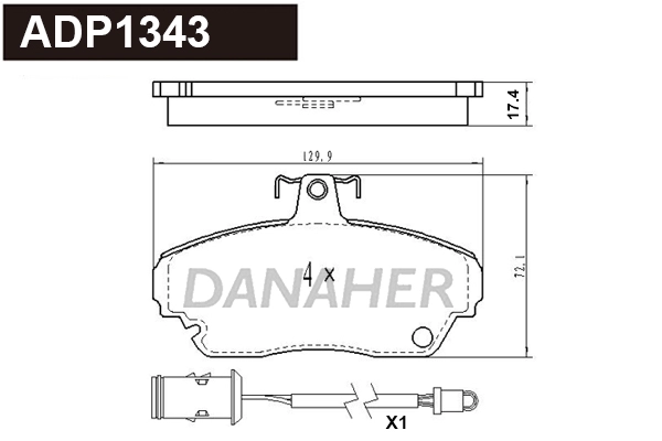 Brake Pad Set, disc brake (ADP1343)