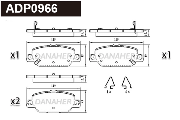 Brake Pad Set, disc brake (ADP0966)