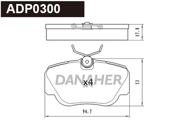Brake Pad Set, disc brake (ADP0300)