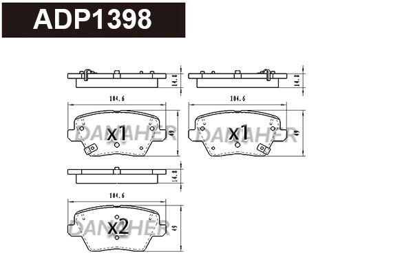 Brake Pad Set, disc brake (ADP1398)