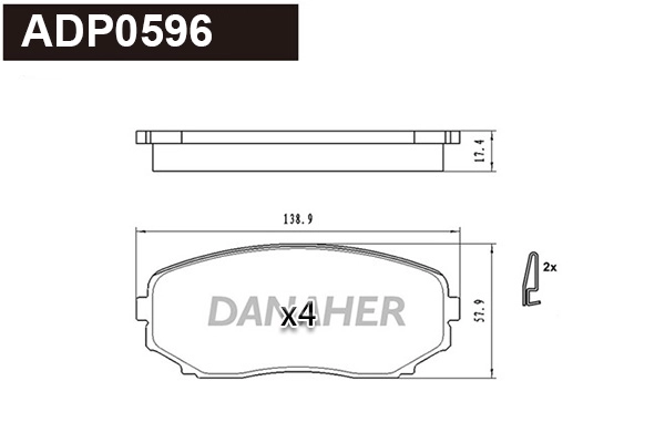 Brake Pad Set, disc brake (ADP0596)