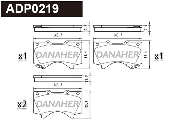 Brake Pad Set, disc brake (ADP0219)