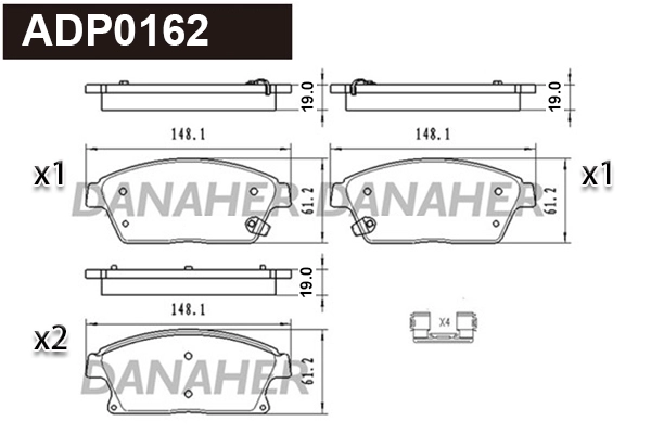Brake Pad Set, disc brake (ADP0162)