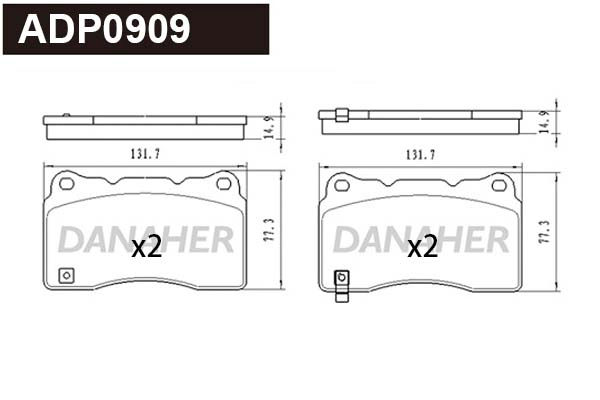 Brake Pad Set, disc brake (ADP0909)