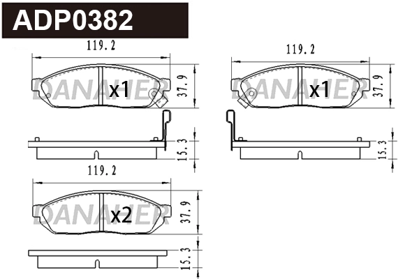 Brake Pad Set, disc brake (ADP0382)
