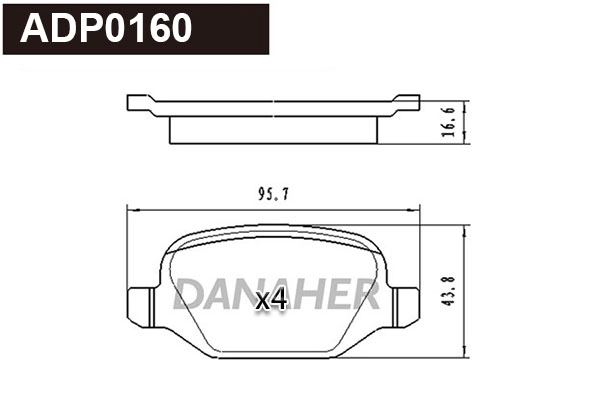 Brake Pad Set, disc brake (ADP0160)