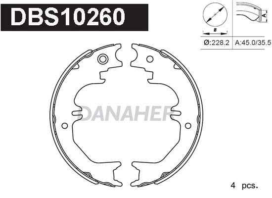 Brake Shoe Set, parking brake (DBS10260)