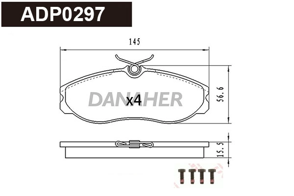 Brake Pad Set, disc brake (ADP0297)