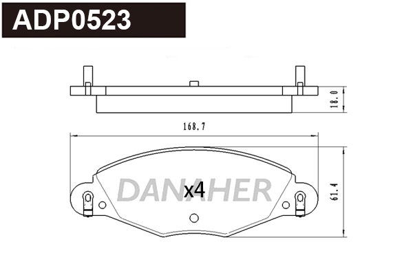Brake Pad Set, disc brake (ADP0523)