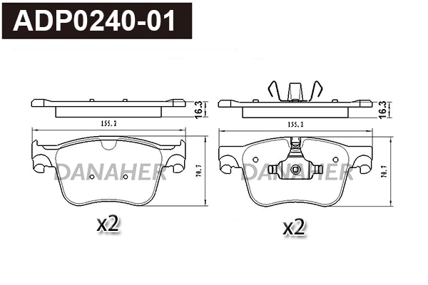 Brake Pad Set, disc brake (ADP0240-01)