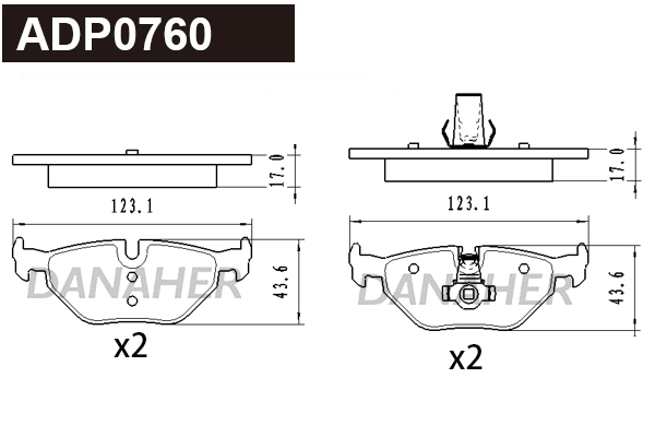 Brake Pad Set, disc brake (ADP0760)