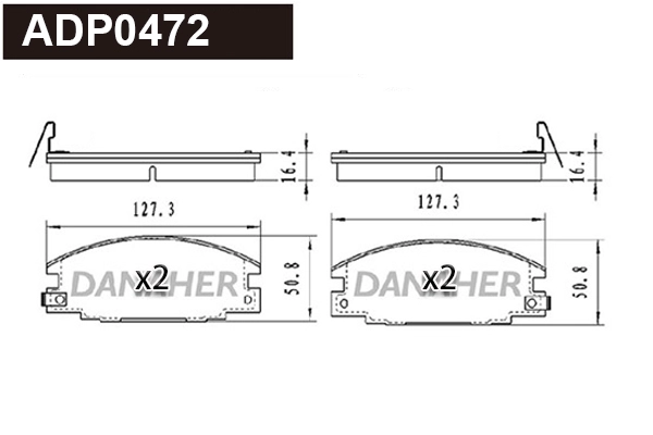 Brake Pad Set, disc brake (ADP0472)