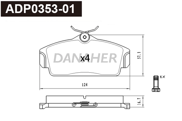 Brake Pad Set, disc brake (ADP0353-01)