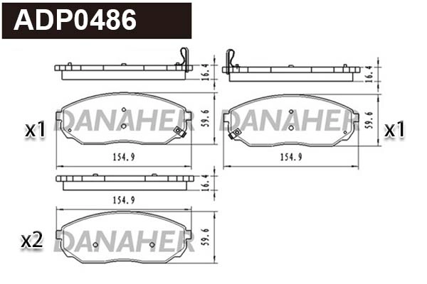 Brake Pad Set, disc brake (ADP0486)
