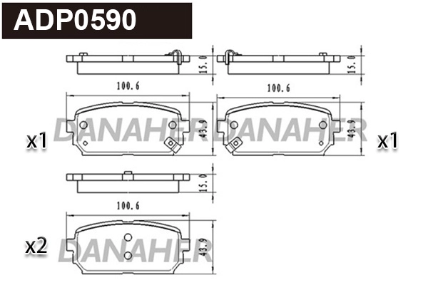 Brake Pad Set, disc brake (ADP0590)