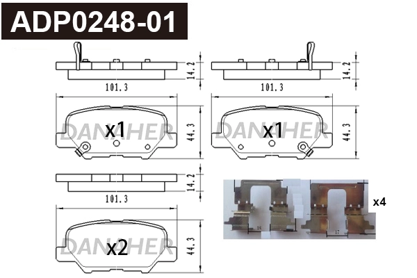 Brake Pad Set, disc brake (ADP0248-01)