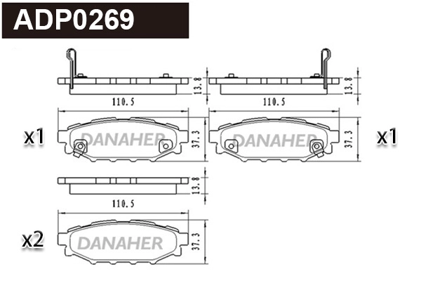 Brake Pad Set, disc brake (ADP0269)