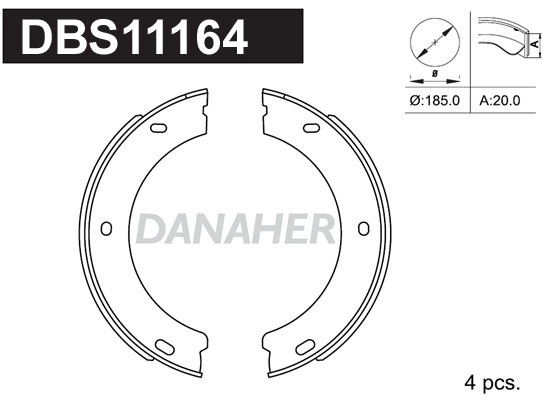 Brake Shoe Set, parking brake (DBS11164)