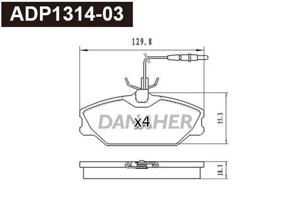 Brake Pad Set, disc brake (ADP1314-03)